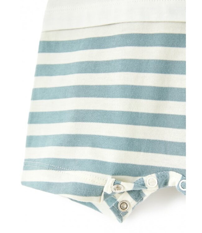 Il Gufo IL GUFO - BABY BOY ROMPER W/ FROG AND STRIPS