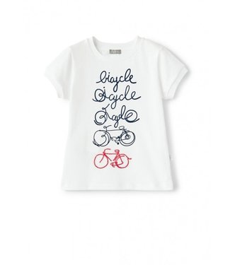 Il Gufo IL GUFO - BLUE AND RED T-SHIRT WITH BICYCLE PRINT