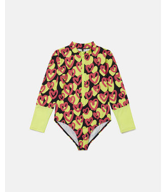 Stella McCartney Stella McCartney - Heart Print Zip Swimsuit