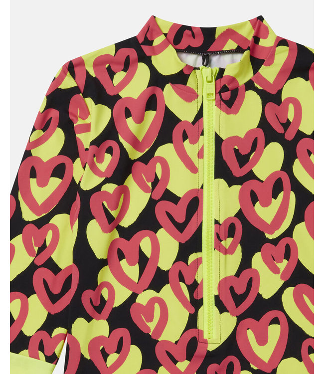 Stella McCartney Stella McCartney - Heart Print Zip Swimsuit