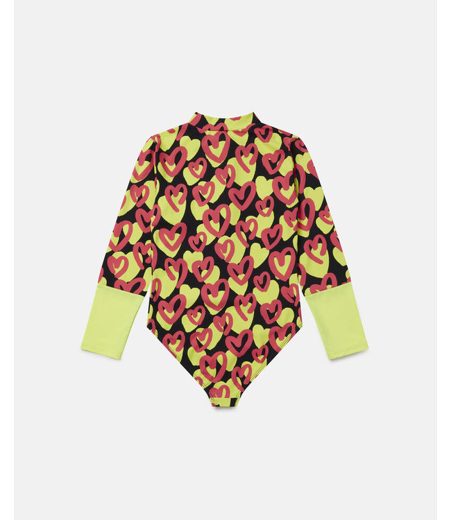Stella McCartney Stella McCartney - Heart Print Zip Swimsuit