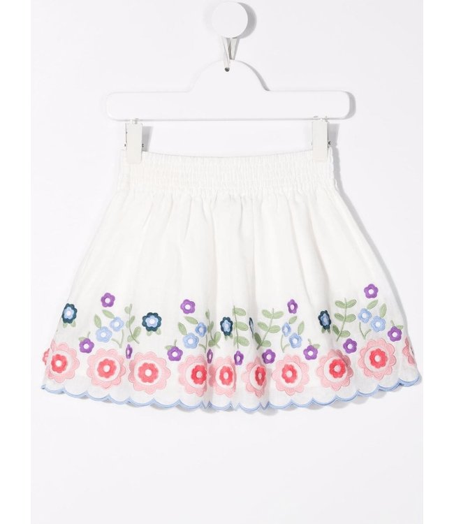 Stella McCartney Stella McCartney - floral-embroidered cotton mini skirt