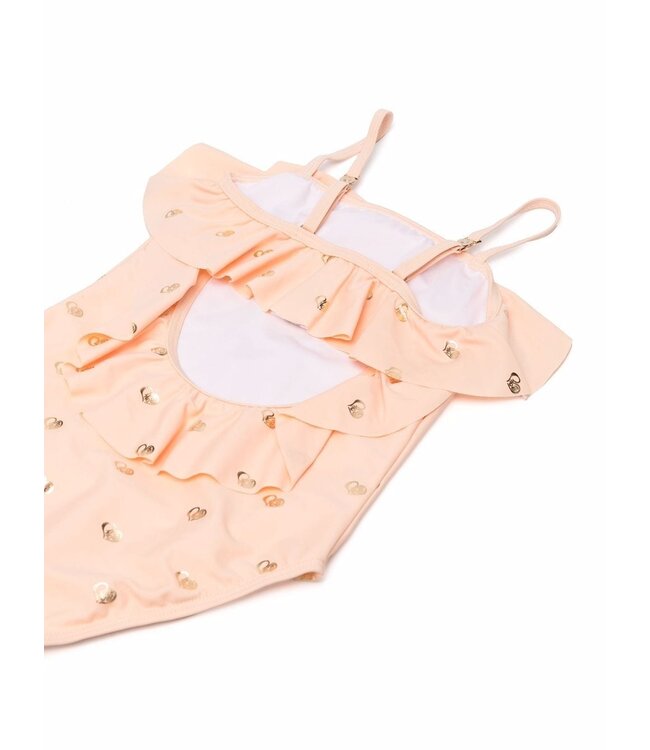 Chloe Chloe - logo-print ruffle-detailed swimsuit