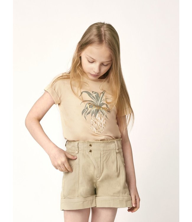 Chloe Chloe - Shorts for girls in chevron cotton with asymmetrical closure