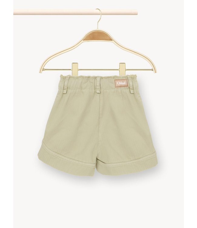 Chloe Chloe - Shorts for girls in chevron cotton with asymmetrical closure