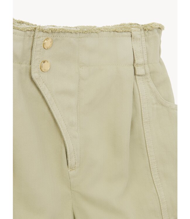 Chloe Chloe - Shorts for girls in chevron cotton with asymmetrical closure