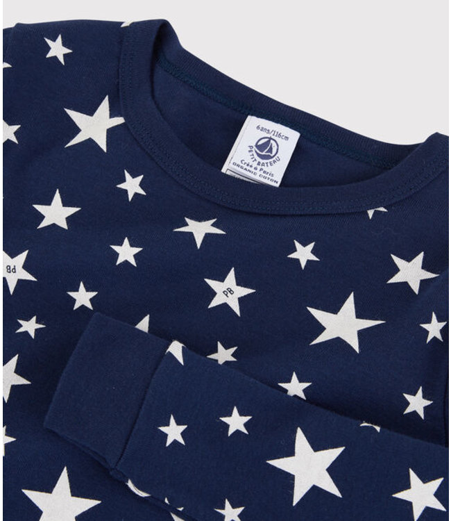Petit Bateau Petit Bateau - BOYS' SNUGFIT STARRY COTTON PYJAMAS