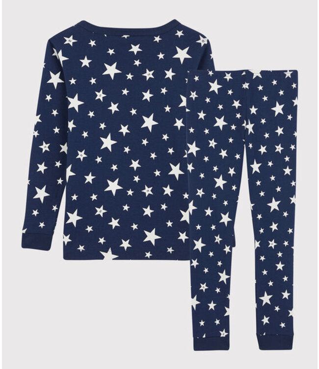Petit Bateau Petit Bateau - BOYS' SNUGFIT STARRY COTTON PYJAMAS