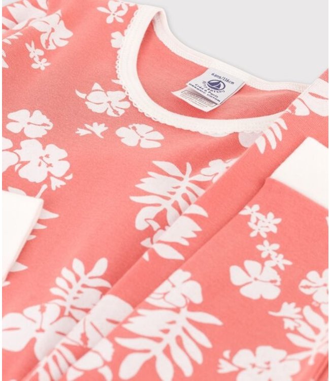 Petit Bateau Petit Bateau - GIRLS' SNUGFIT HAWAIIAN PRINT COTTON PYJAMAS