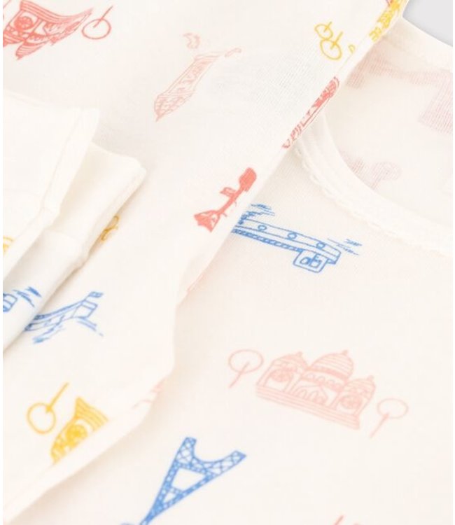 Petit Bateau Petit Bateau - UNISEX SNUGFIT PARIS PRINT COTTON PYJAMAS