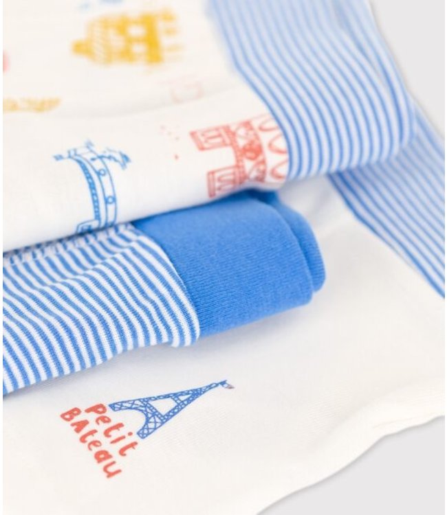 Petit Bateau Petit Bateau - BOYS' PARIS-THEMED COTTON BOXER SHORTS - 3-PACK