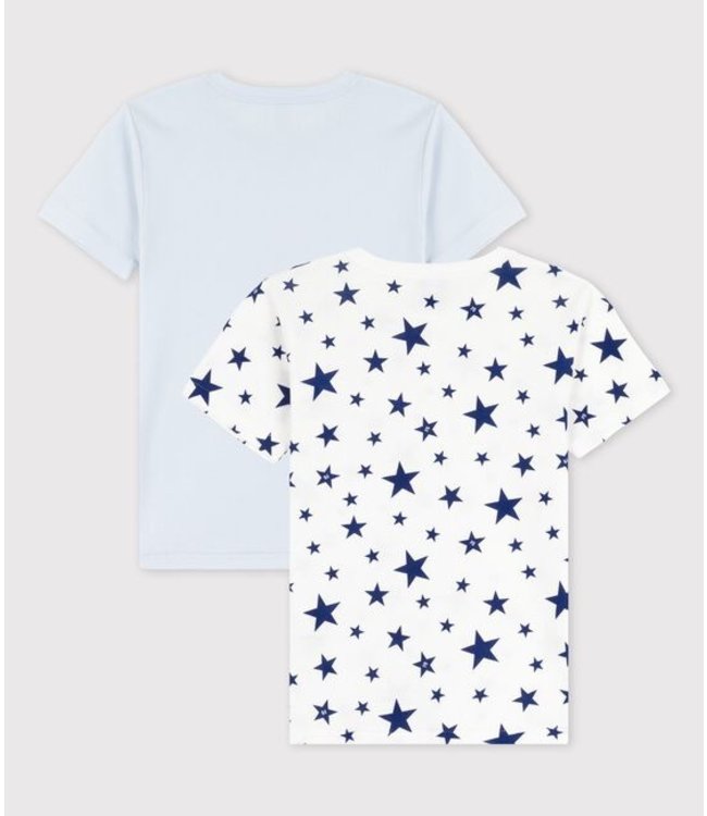 Petit Bateau Petit Bateau - BOYS' STAR PRINT SHORT-SLEEVED COTTON T-SHIRTS - 2-PACK