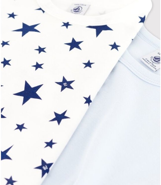Petit Bateau Petit Bateau - BOYS' STAR PRINT SHORT-SLEEVED COTTON T-SHIRTS - 2-PACK