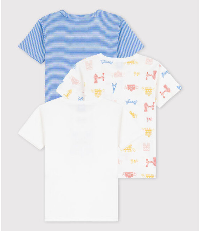 Petit Bateau Petit Bateau - BOYS' PARIS SHORT-SLEEVED ORGANIC COTTON T-SHIRTS - 3-PACK