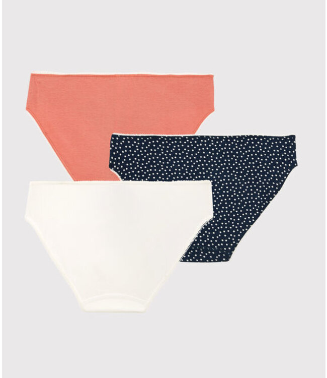 Petit Bateau Petit Bateau - GIRLS' SPOTTED COTTON AND ELASTANE BRIEFS - 3-PACK