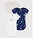Petit Bateau Petit Bateau - STARRY PATTERNED SHORT-SLEEVED COTTON BODYSUITS - 3-PACK