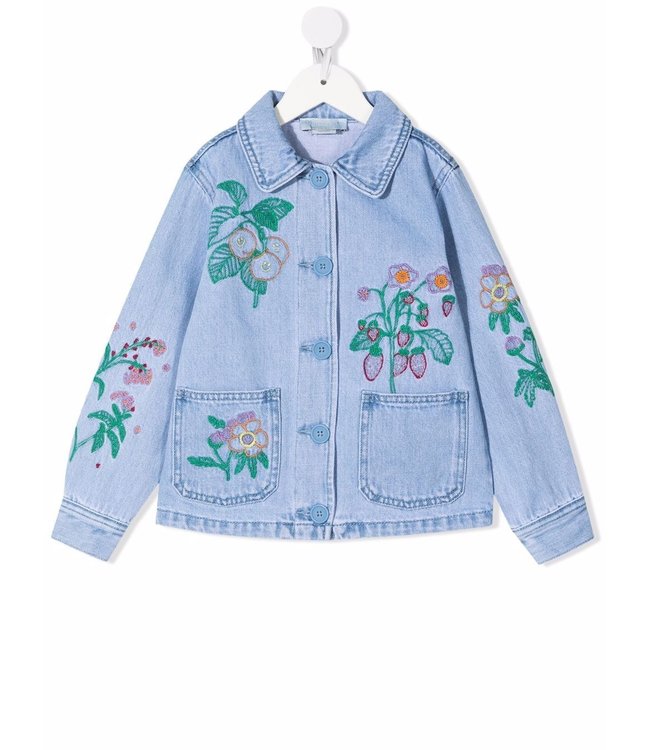 Stella McCartney Stella McCartney-embroidered-floral denim jacket
