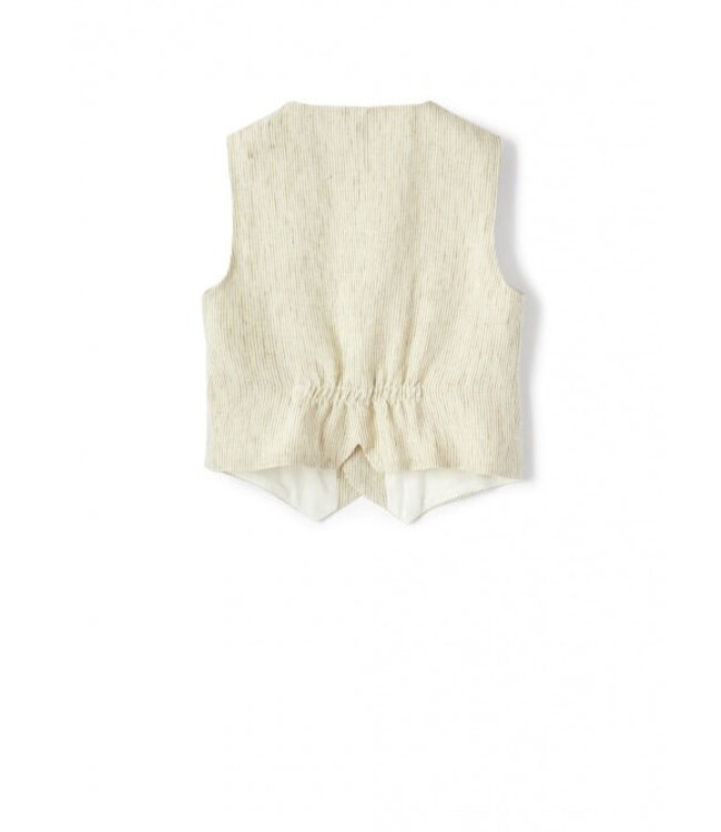 Il Gufo IL GUFO - KHAKI STRIPED 100% LINEN VEST