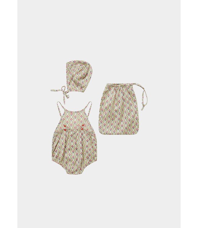 Caramel Caramel - LAVENDULA BABY SET - TRELLIS FLOWER PRINT