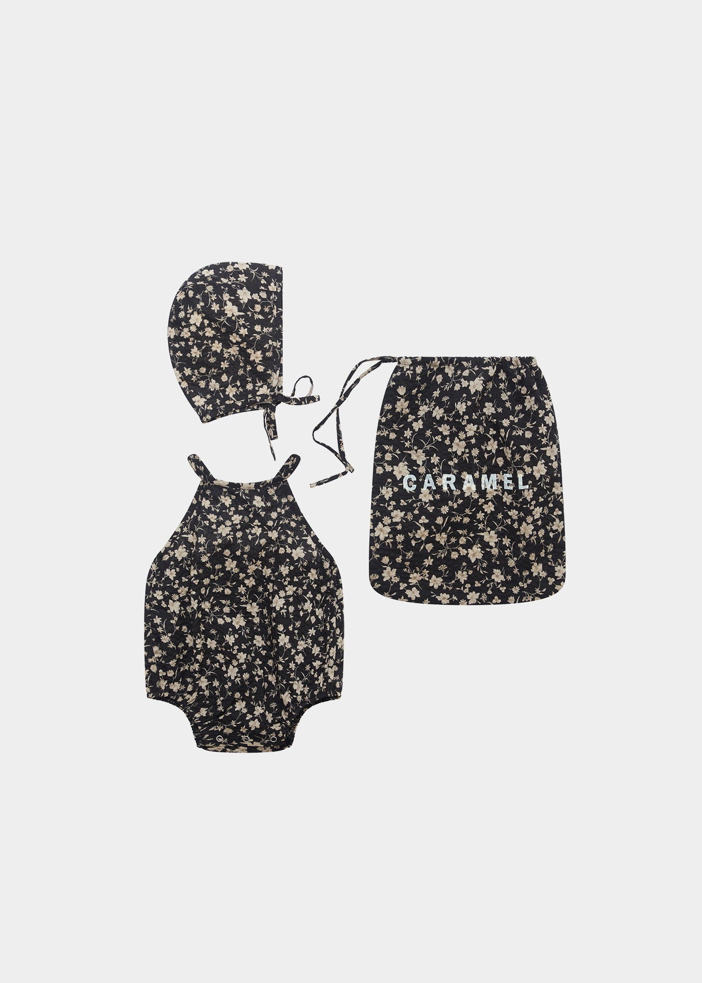CARAMEL　LAVENDULA BABY SET 18m Caramel - LAVENDULA BABY SET - BLACK FLORAL - POSEY DOT