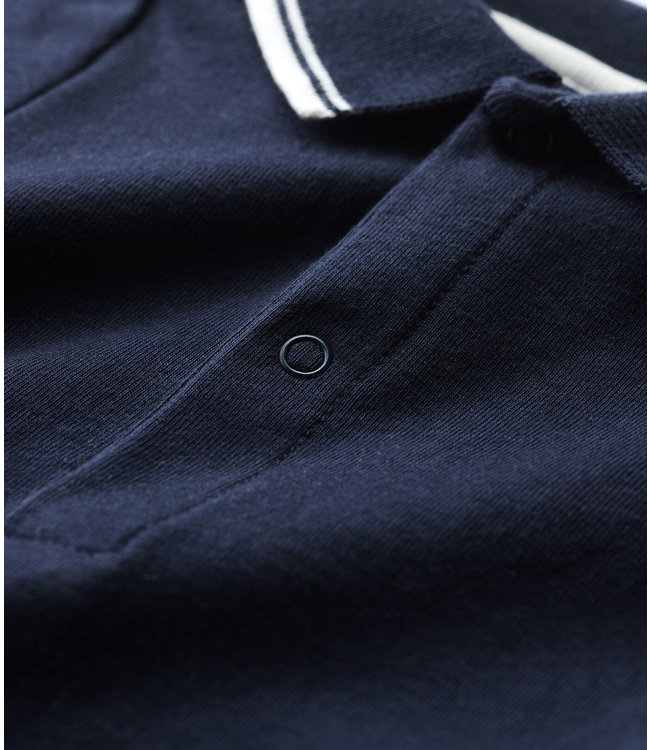 Petit Bateau Petit Bateau - BABIES' SHORT-SLEEVED COTTON BODYSUIT WITH POLO SHIRT COLLAR