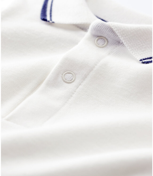 Petit Bateau Petit Bateau - BABIES' SHORT-SLEEVED COTTON BODYSUIT WITH POLO SHIRT COLLAR