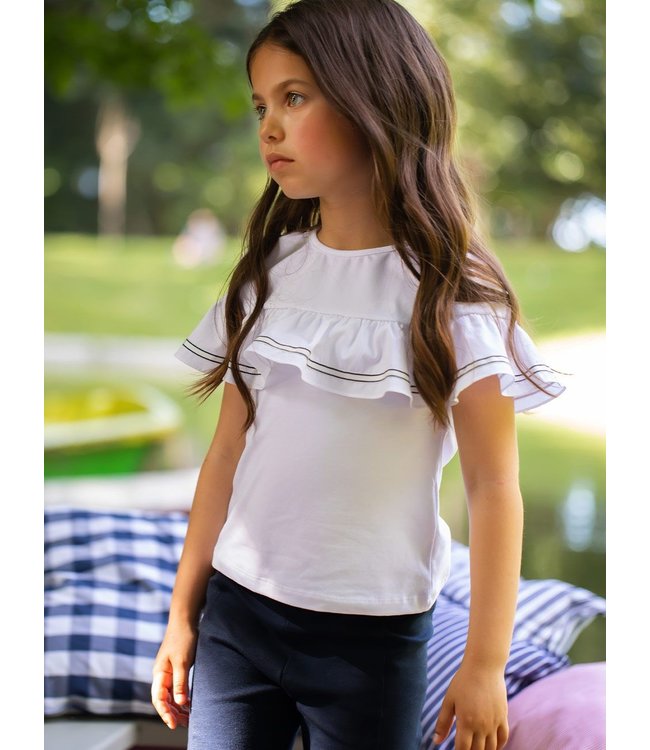 Patachou Patachou - WHITE INTERLOCK T-SHIRT