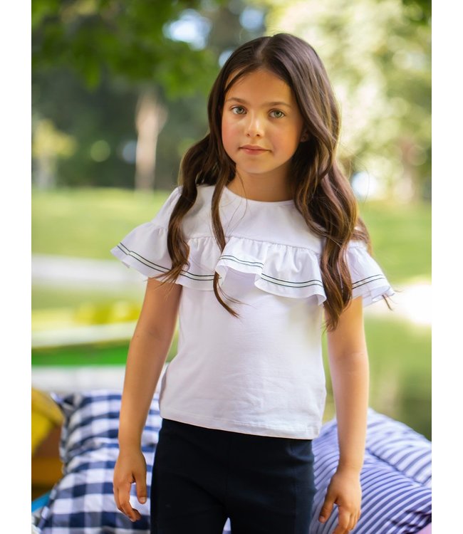 Patachou Patachou - WHITE INTERLOCK T-SHIRT