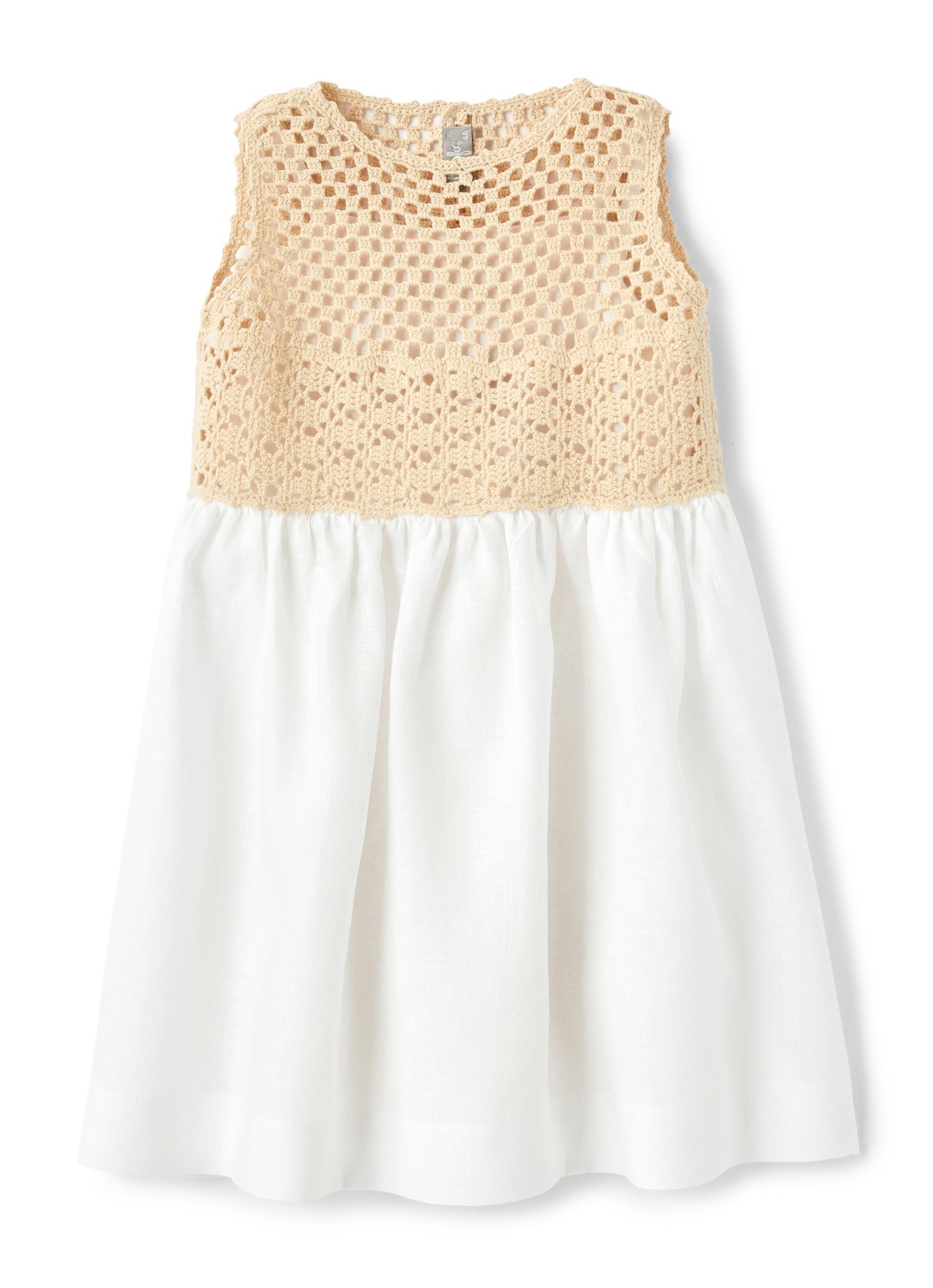 IL GUFO - LINEN AND CROCHET DRESS - igloobaby