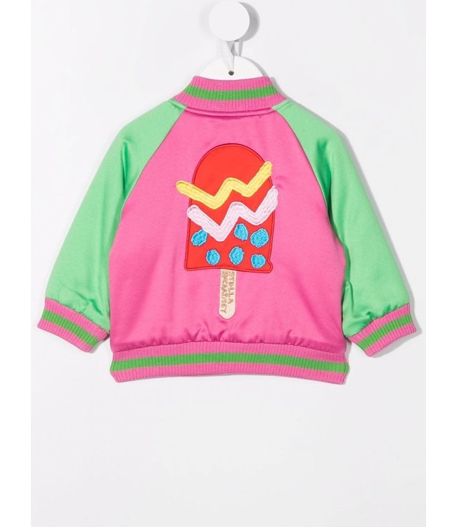 Stella McCartney Stella McCartney - colour-block zipped bomber jacket