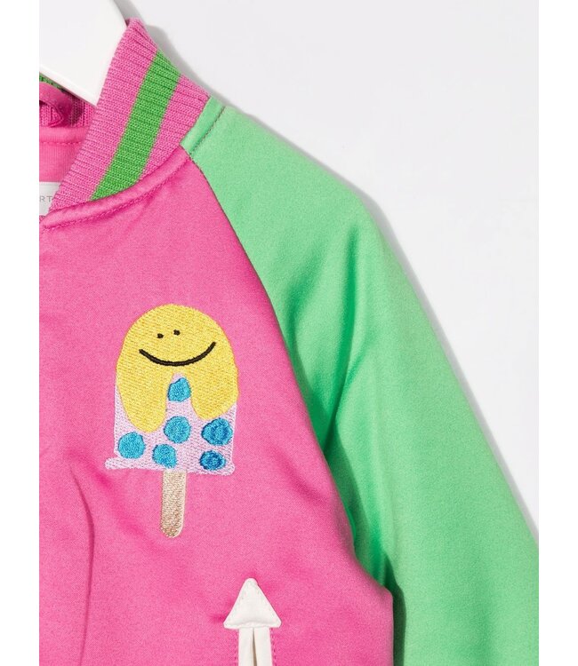 Stella McCartney Stella McCartney - colour-block zipped bomber jacket