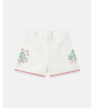 Stella McCartney Stella McCartney - Flower Embroidered Linen & Cotton Shorts