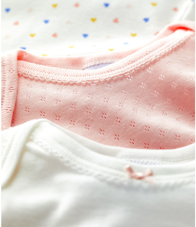 Petit Bateau Petit Bateau - MULTICOLOURED LONG-SLEEVED COTTON BODYSUITS - 3-PACK