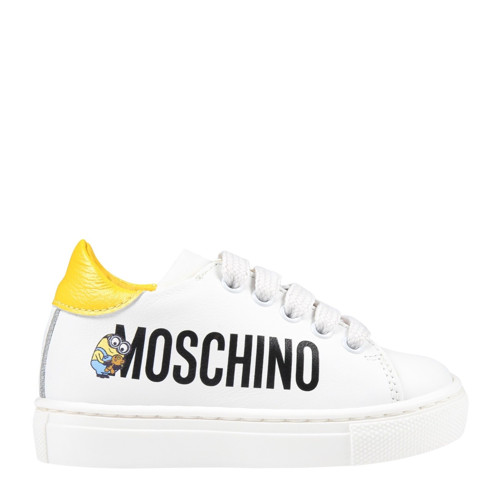 Moschino Moschino - White sneakers for kids with Minions and black logo