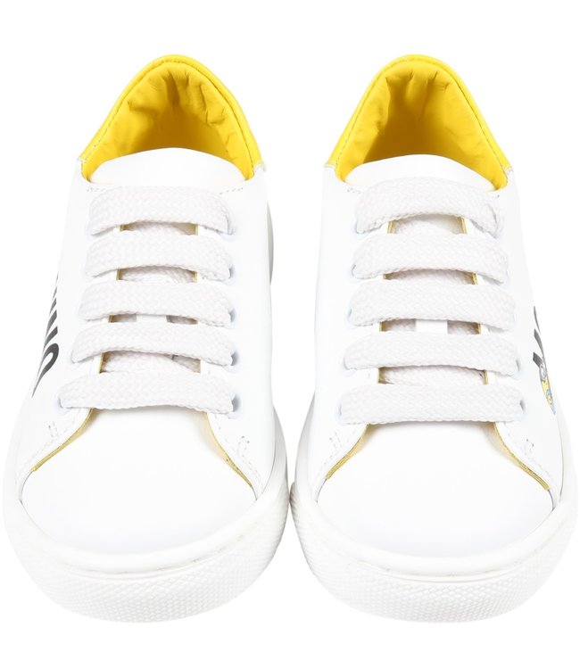 Moschino Moschino - White sneakers for kids with Minions and black logo