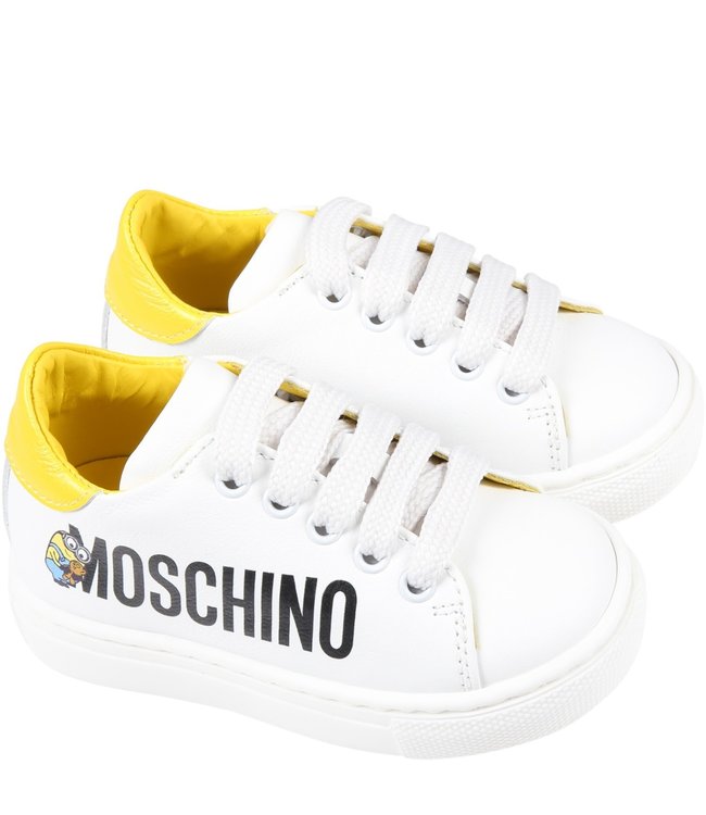 Moschino Moschino - White sneakers for kids with Minions and black logo
