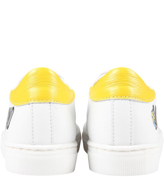 Moschino Moschino - White sneakers for kids with Minions and black logo