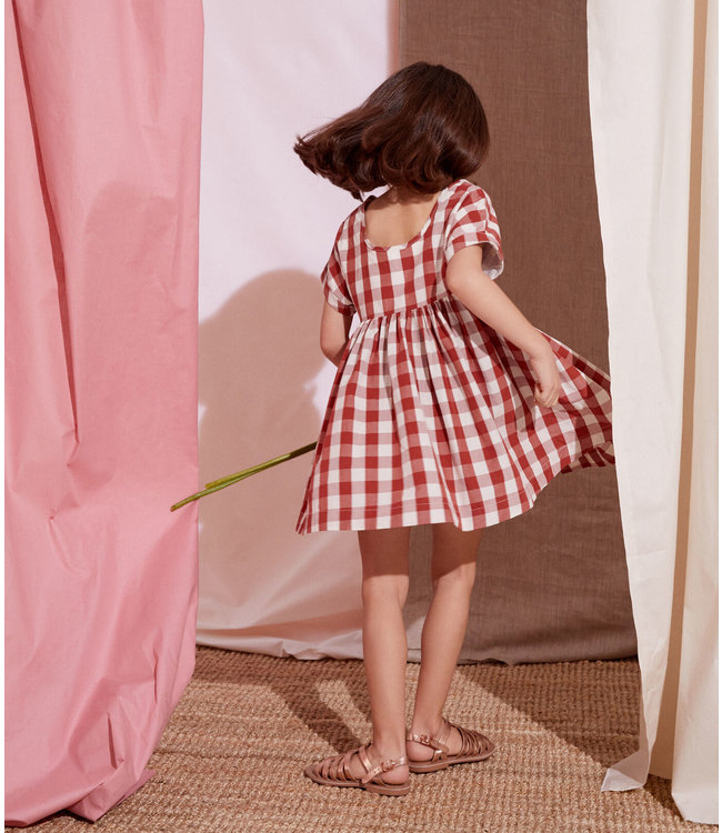 Petit Bateau Petit Bateau - GIRLS' SHORT-SLEEVED POPLIN DRESS