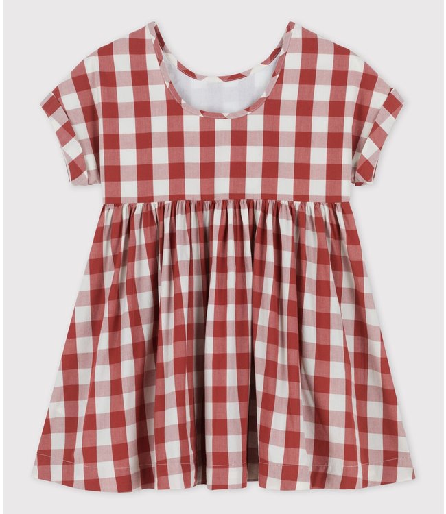 Petit Bateau Petit Bateau - GIRLS' SHORT-SLEEVED POPLIN DRESS