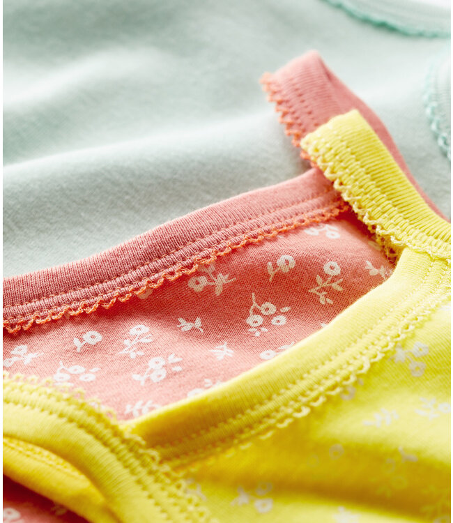 Petit Bateau Petit Bateau - FLORAL COTTON BODYSUITS WITH STRAPS - 3-PACK