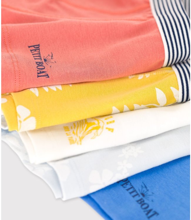 Petit Bateau Petit Bateau - BOYS' HAWAIIAN PRINT COTTON BOXER SHORTS - 5-PACK