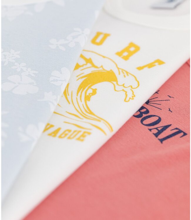 Petit Bateau Petit Bateau - BOYS' HAWAIIAN PRINT COTTON VESTS - 3-PACK