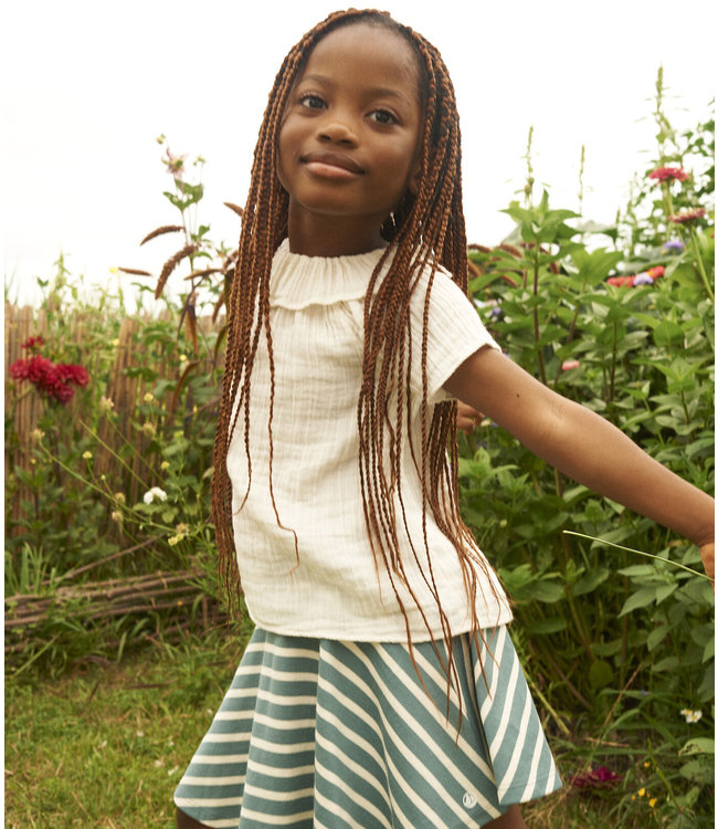 Petit Bateau Petit Bateau - GIRLS' ORGANIC COTTON GAUZE BLOUSE