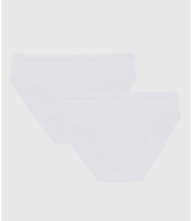 Petit Bateau Petit Bateau - GIRLS' OPENWORK ORGANIC COTTON BRIEFS - 2-PACK