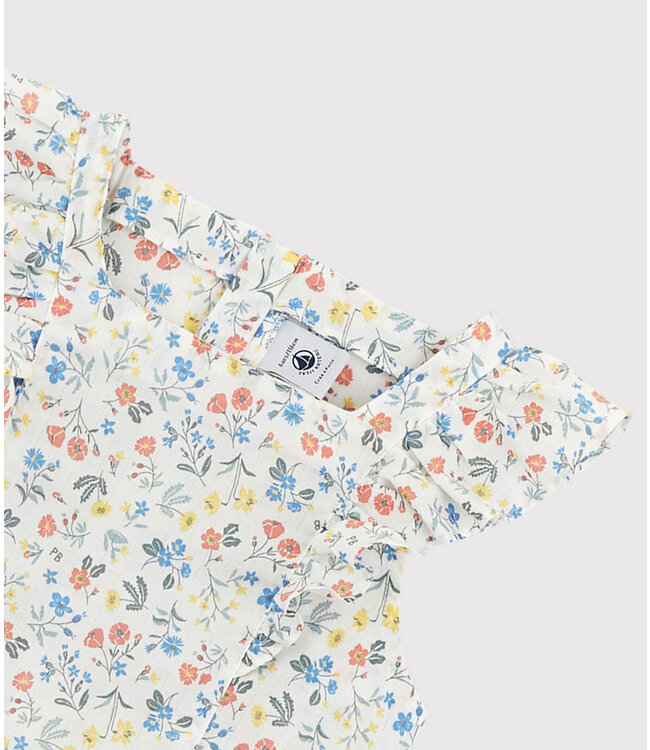 Petit Bateau Petit Bateau - GIRLS' SHORT-SLEEVED POPLIN DRESS