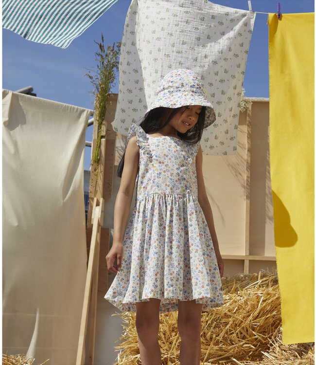 Petit Bateau Petit Bateau - GIRLS' SHORT-SLEEVED POPLIN DRESS