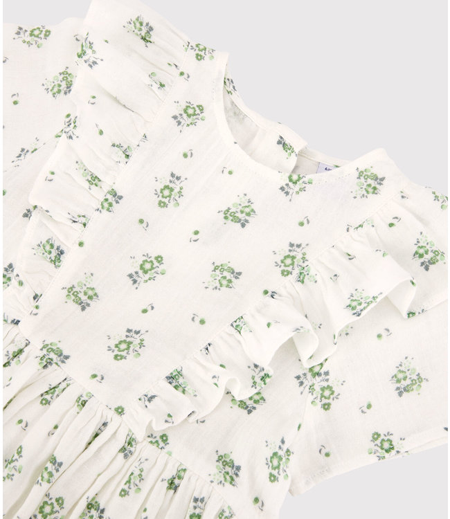 Petit Bateau Petit Bateau - GIRLS' ORGANIC COTTON GAUZE PRINT DRESS