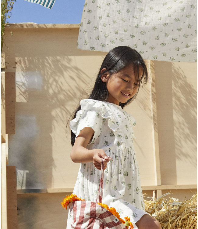 Petit Bateau Petit Bateau - GIRLS' ORGANIC COTTON GAUZE PRINT DRESS