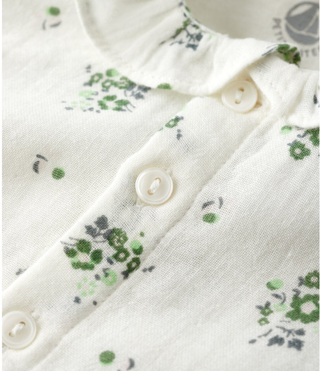Petit Bateau Petit Bateau - BABIES' ORGANIC COTTON GAUZE FLORAL PRINT BLOUSE