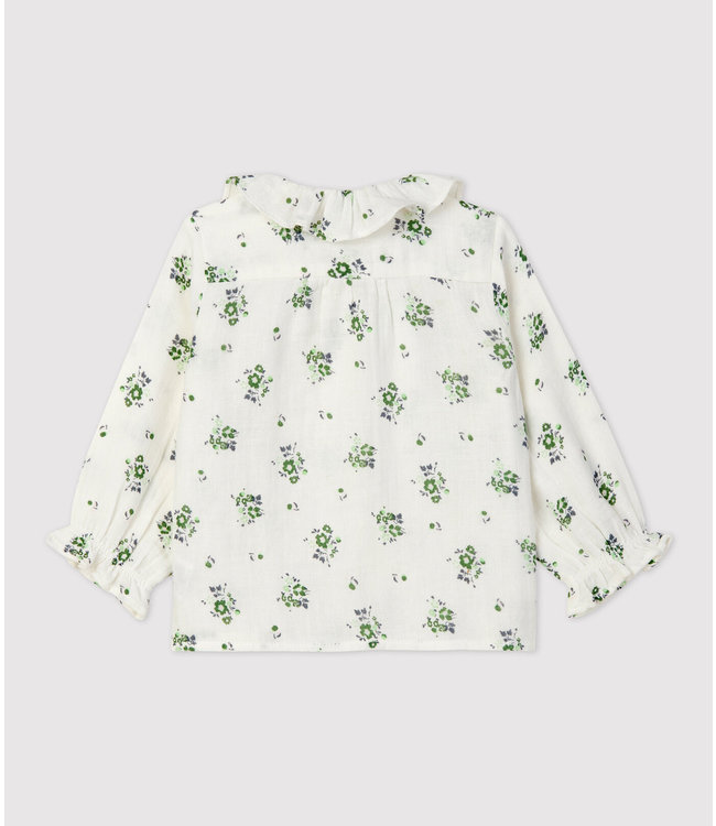 Petit Bateau Petit Bateau - BABIES' ORGANIC COTTON GAUZE FLORAL PRINT BLOUSE